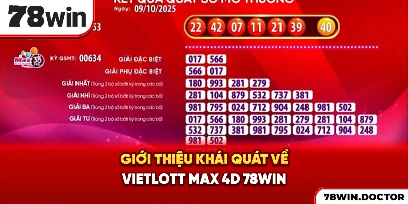 Giới thiệu khái quát về Vietlott Max 4D 78win